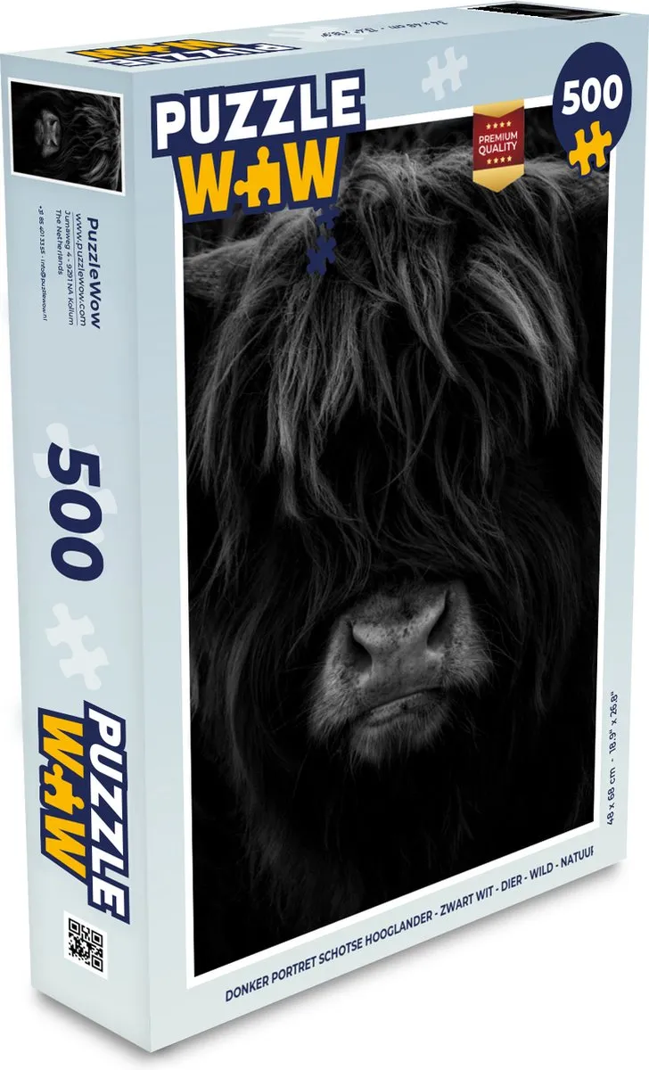 PuzzleWow Schotse Hooglander Legpuzzel 500 Stuks - Multicolor