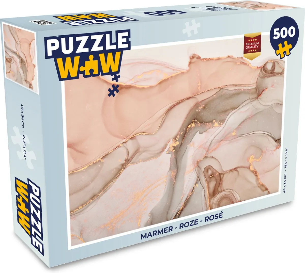 PuzzleWow Marmer Rosé Legpuzzel 500 Stuks