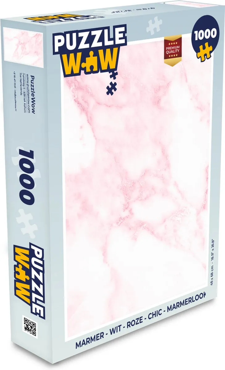 PuzzleWow Marmerlook Legpuzzel 1000 Stuks - Multicolor