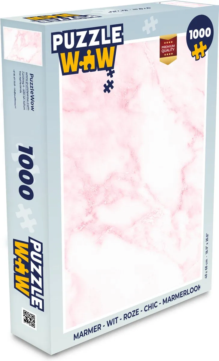 PuzzleWow Marmerlook Legpuzzel 1000 Stuks - Multicolor