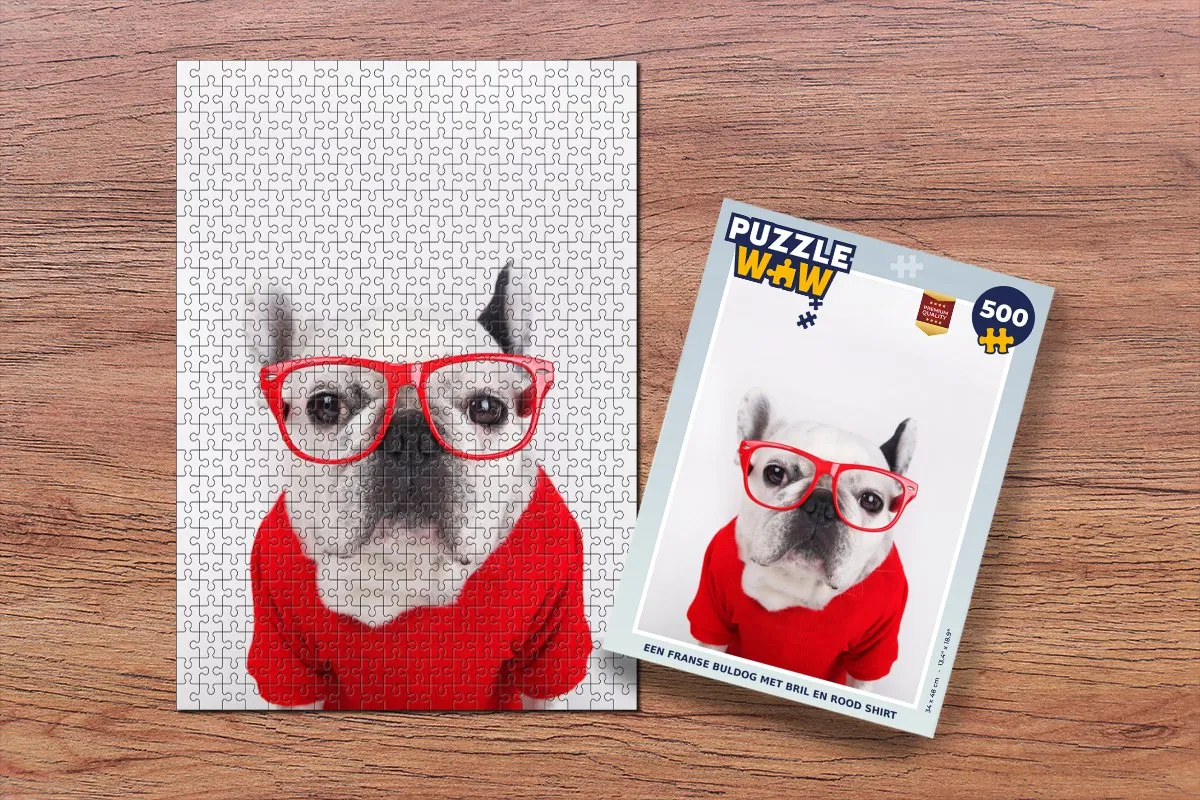 PuzzleWow Legpuzzel Franse Bulldog 500 Stuks