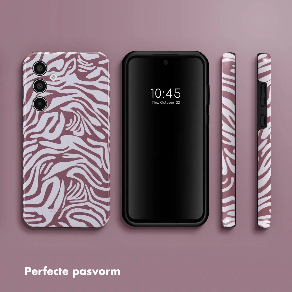 Selencia Hoesje Samsung Galaxy A35 - Trippy Swirl Dark Rose