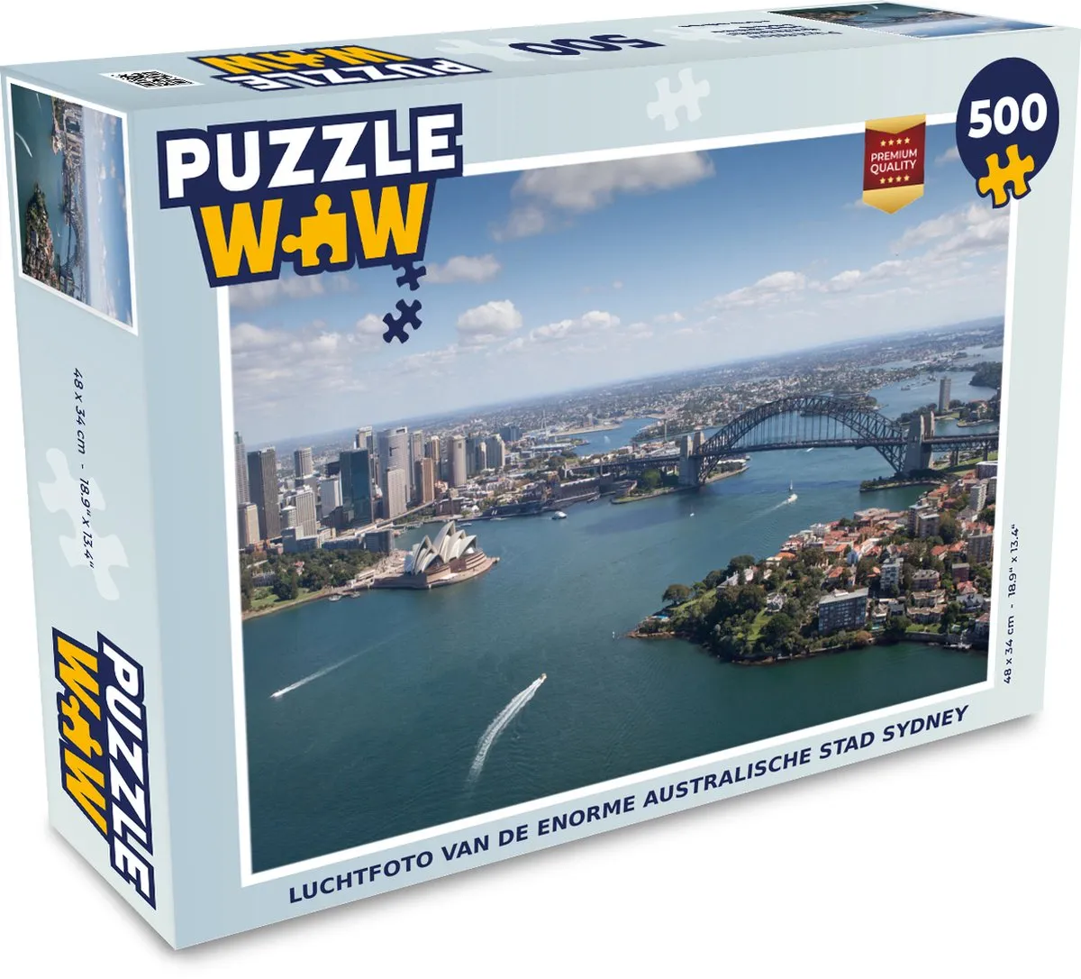 PuzzleWow Sydney Luchtfoto Legpuzzel 500 Stuks