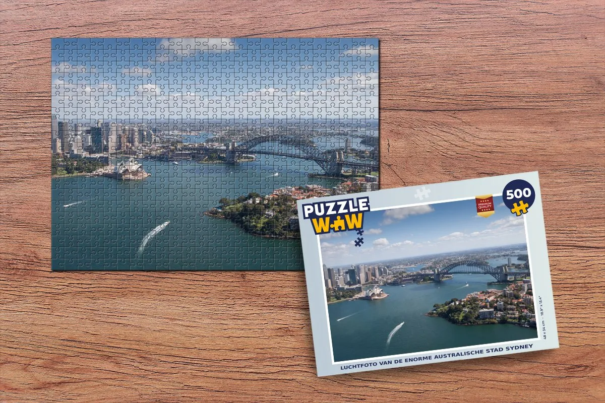 PuzzleWow Sydney Luchtfoto Legpuzzel 500 Stuks - Multicolor