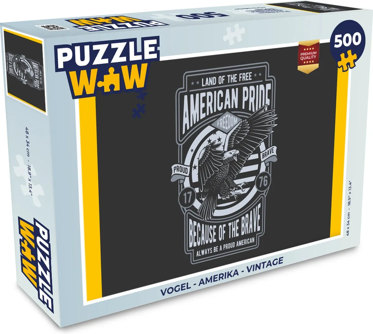 PuzzleWow Vogel Amerika Vintage Legpuzzel 500 Stuks