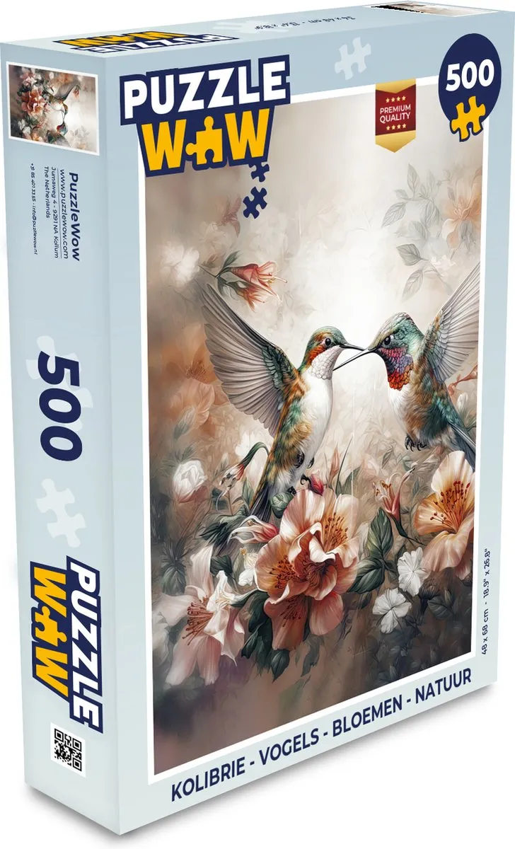 PuzzleWow Kolibrie Legpuzzel 500 Stuks - Multicolor