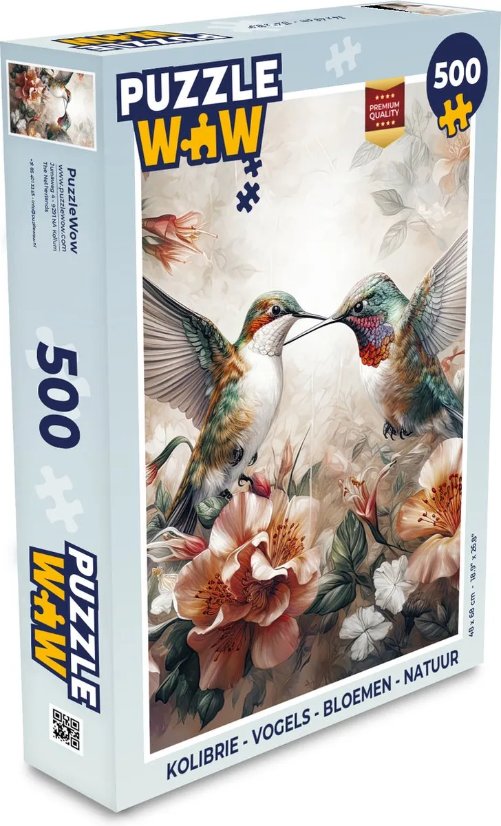 PuzzleWow Kolibrie Legpuzzel 500 Stuks - Multicolor
