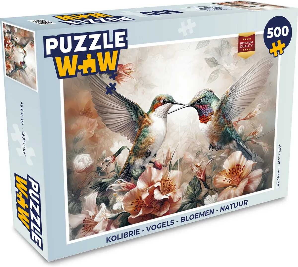 PuzzleWow Kolibrie Legpuzzel 500 Stuks - Multicolor