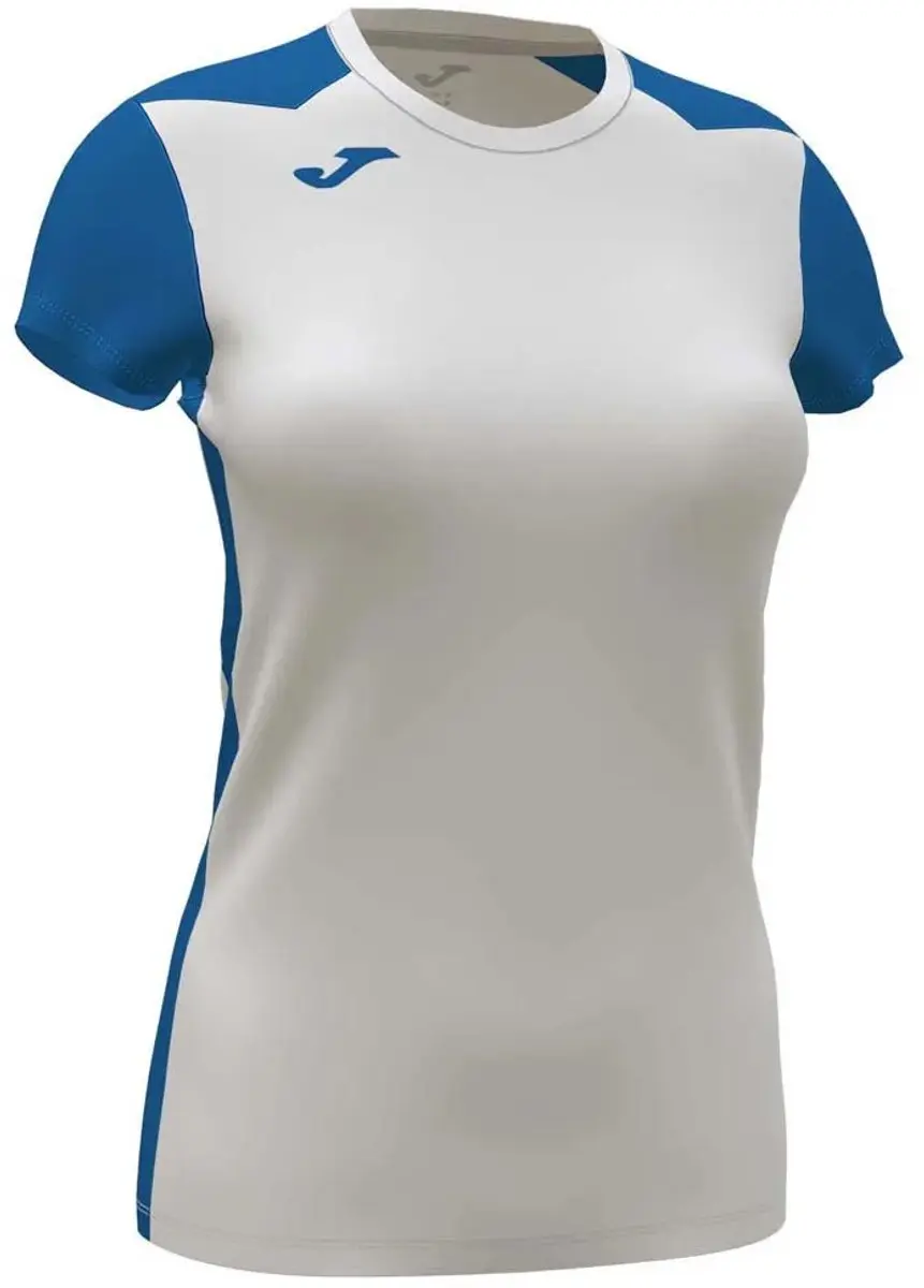 Joma Record II T-shirt Vrouw - M - Wit/Blauw