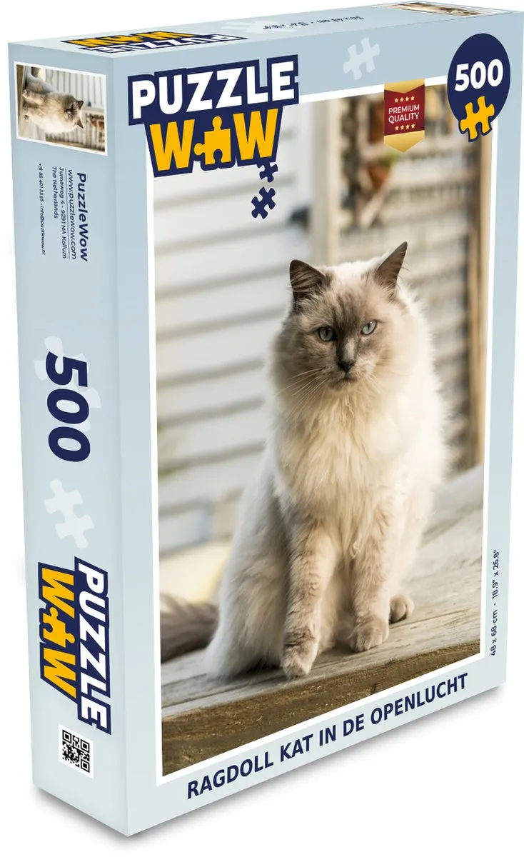 PuzzleWow Ragdoll Kat Legpuzzel 500 Stuks