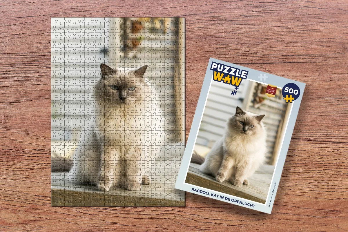 PuzzleWow Ragdoll Kat Legpuzzel 500 Stuks - Multicolor