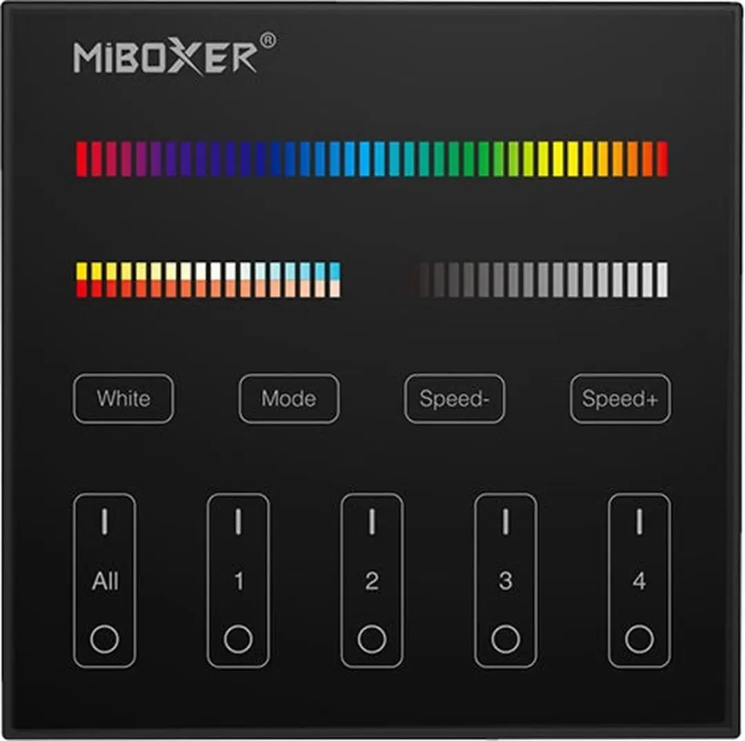 Mi-Light Mi-Boxer B4 RGB+CCT Paneelbediening - 4-Zones - Zwart - afbeelding 5 van 6