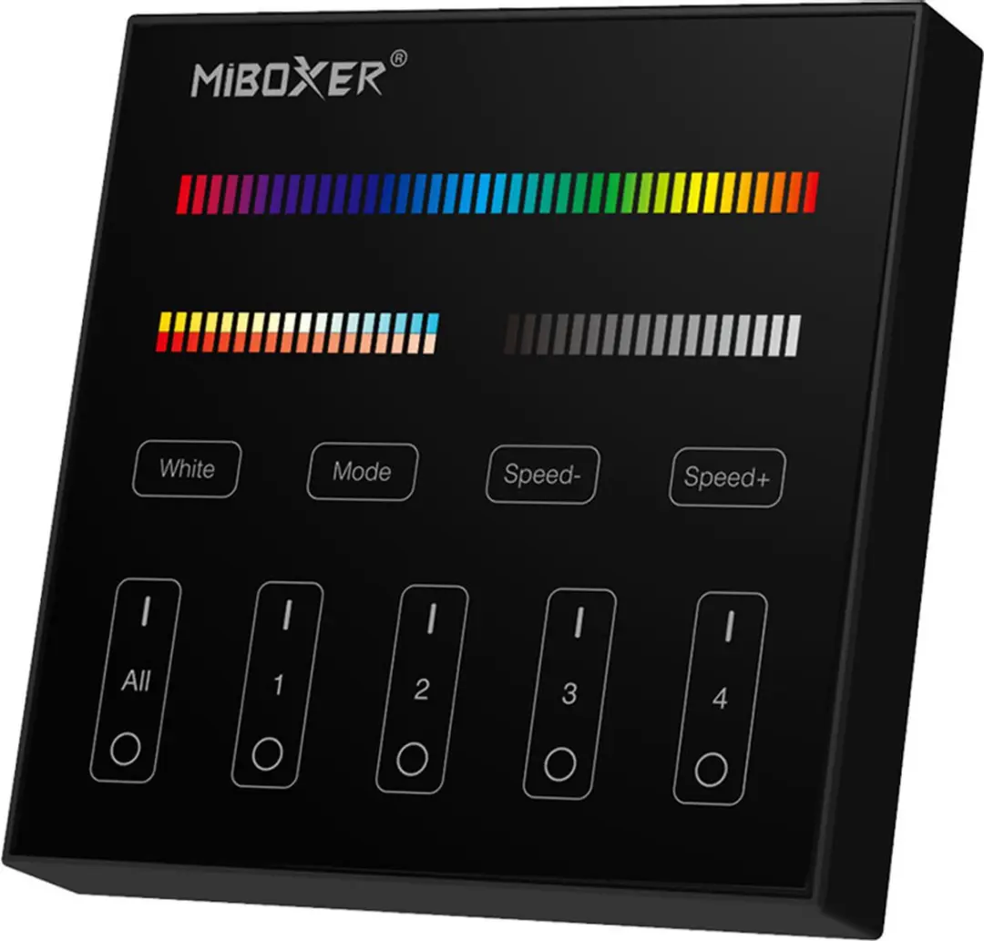 Mi-Light Mi-Boxer B4 RGB+CCT Paneelbediening - 4-Zones - Zwart - afbeelding 2 van 6