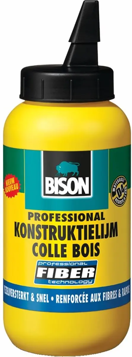 Bison Konstruktielijm fiber flacon 750g, snel, vloeibaar, bruist op, weerbestend