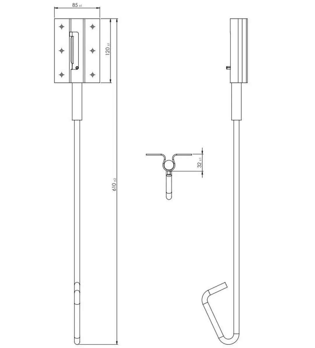 GB Staartgrendel EPZ 74306 600mm - afbeelding 3 van 4