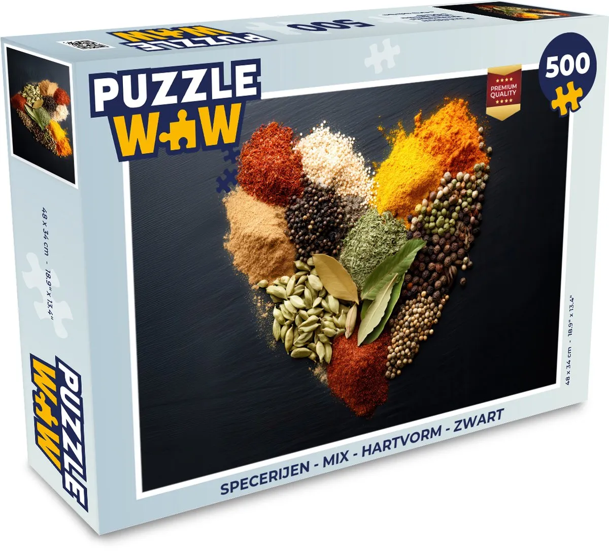 PuzzleWow Specerijen Hartvorm Legpuzzel 500 Stuks