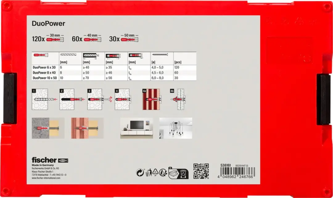 Fischer FixTainer DuoPower Pluggen - 210 Stuks (6x35) - afbeelding 3 van 6