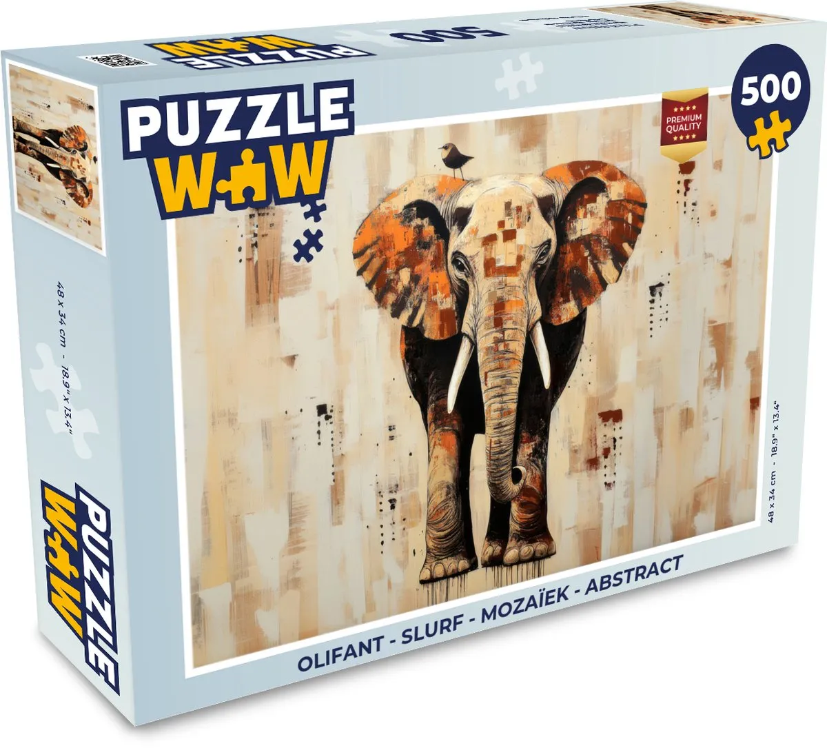 PuzzleWow Olifant Mozaïek Legpuzzel 500 Stuks