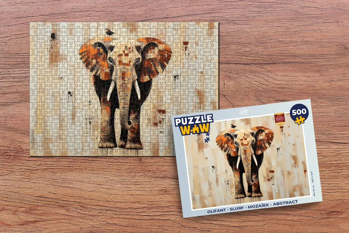 PuzzleWow Olifant Mozaïek Legpuzzel 500 Stuks