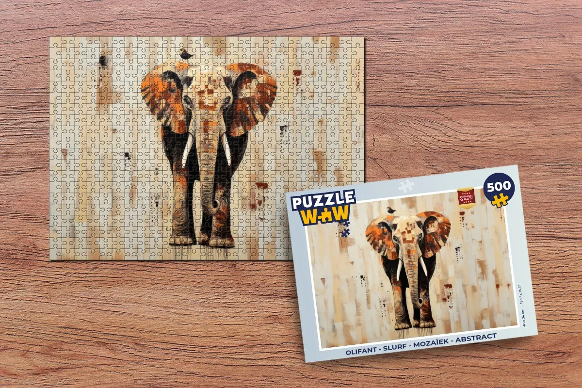PuzzleWow Olifant Mozaïek Legpuzzel 500 Stuks