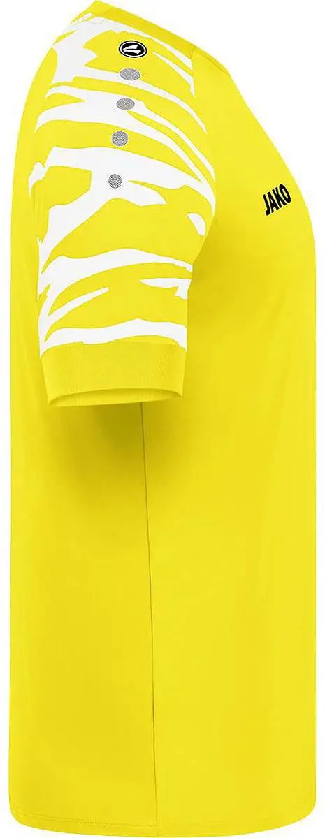 JAKO Wild Shirt Heren Korte Mouw - Wit/Citroen XL