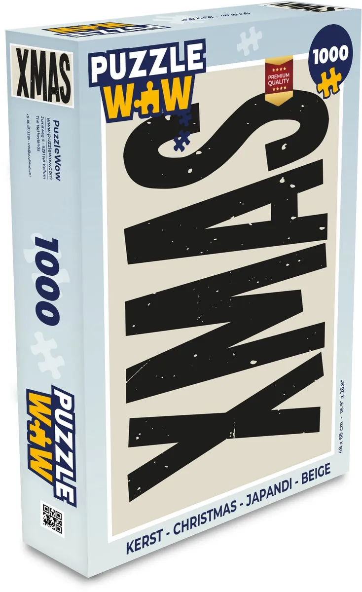 PuzzleWow Japandi Kerst Puzzel 1000 Stuks