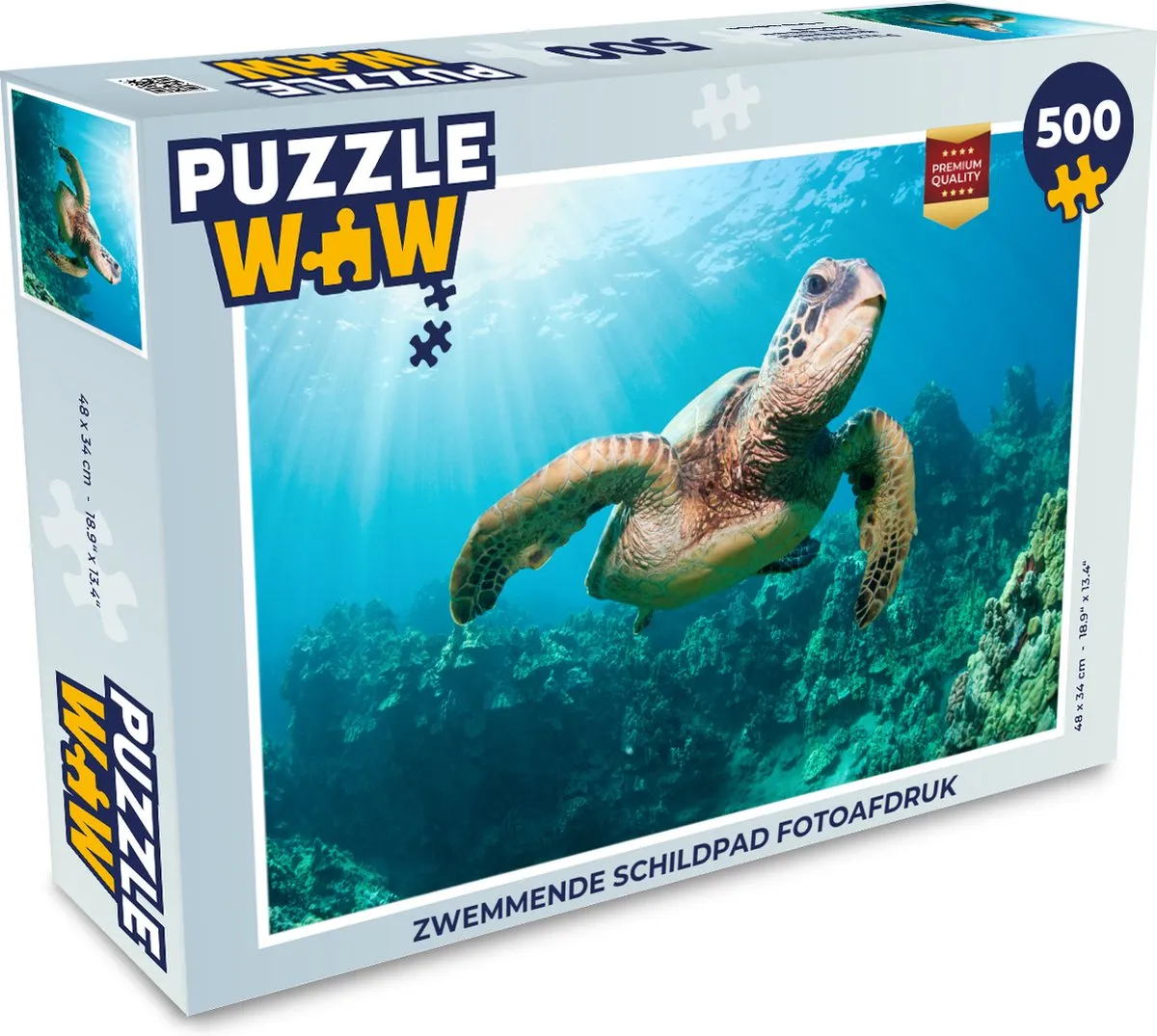 PuzzleWow Zwemmende Schildpad Legpuzzel 500 Stuks