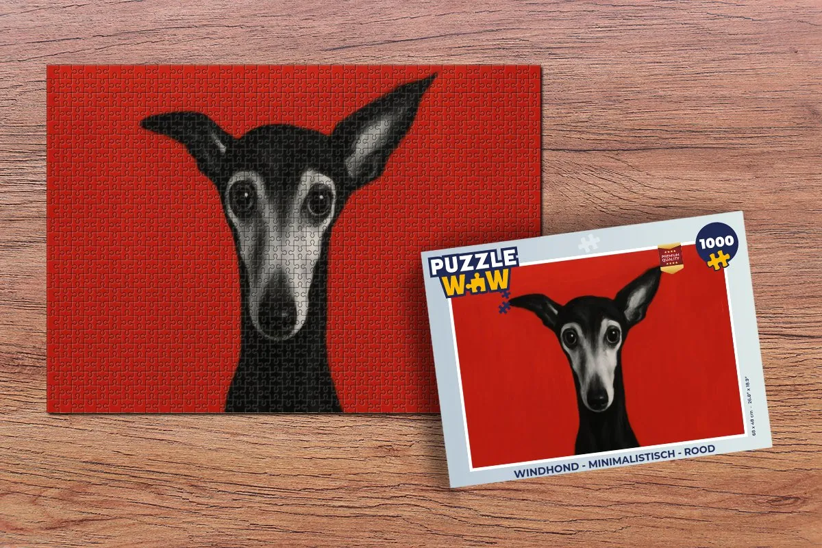 PuzzleWow Windhond Legpuzzel 1000 Stuks - Rood