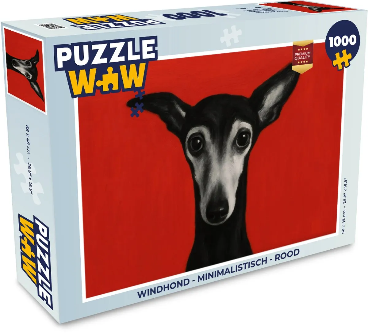 PuzzleWow Windhond Legpuzzel 1000 Stuks - Rood