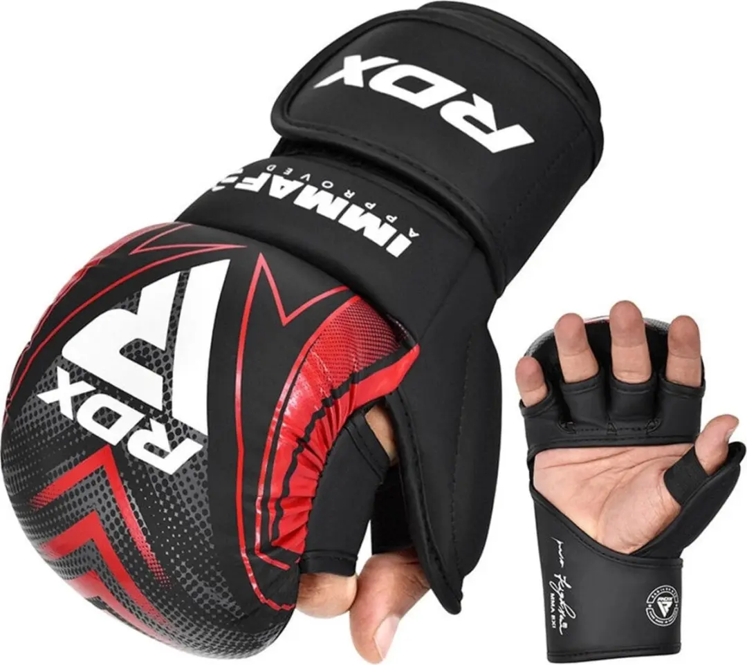 RDX Sports IMMAF Shooter Grappling Gloves MMA Rood Maat: XS