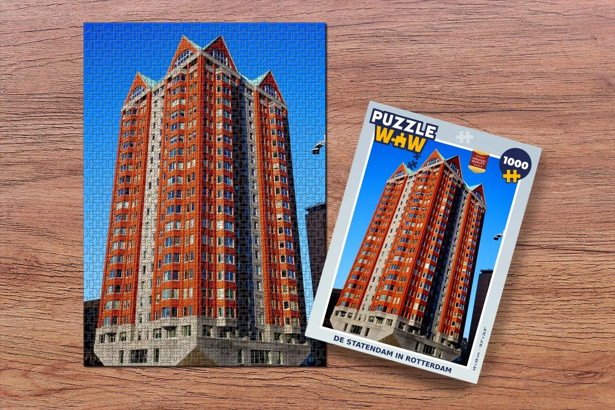 PuzzleWow Rotterdam Legpuzzel 1000 Stuks - Multicolor