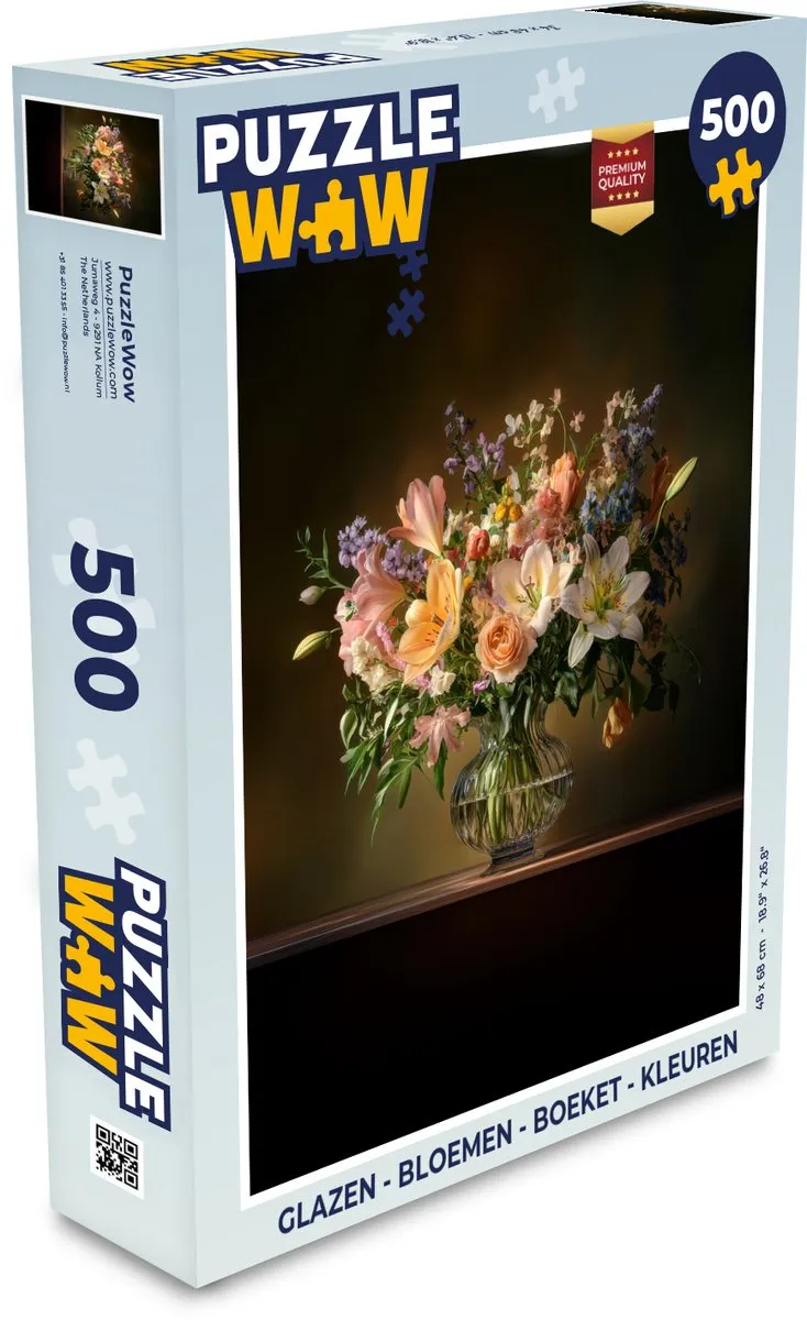 PuzzleWow Bloemen Legpuzzel 500 Stuks - Pastel