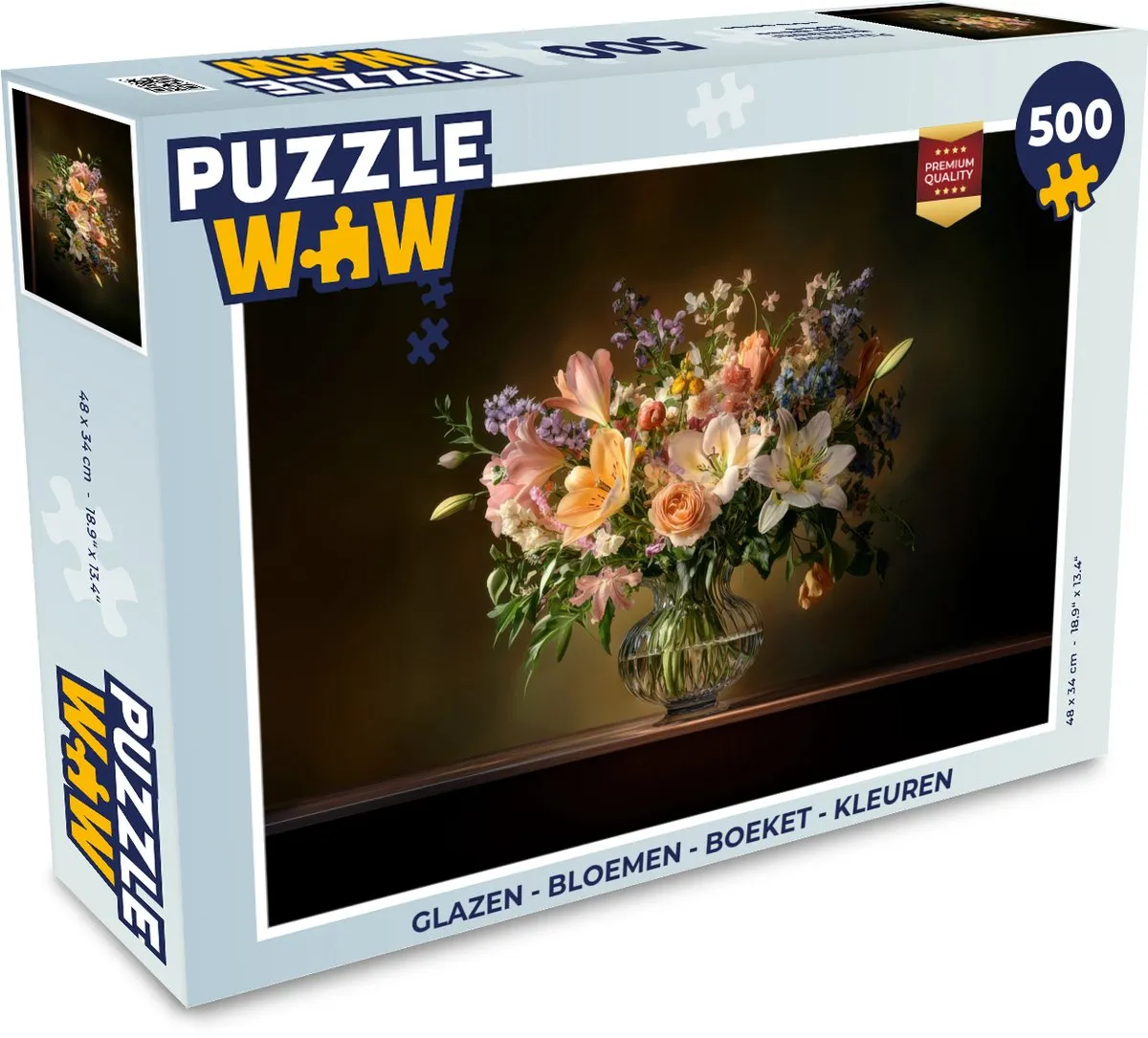 PuzzleWow Bloemen Legpuzzel 500 Stuks - Pastel