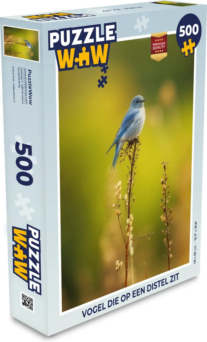 PuzzleWow Vogel op Distel Legpuzzel 500 Stuks