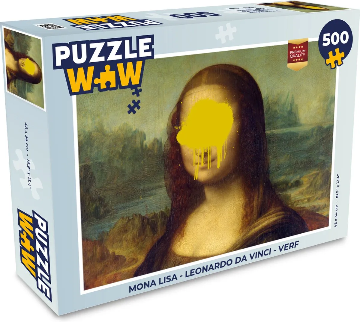 PuzzleWow Mona Lisa Legpuzzel 500 Stuks - Multicolor