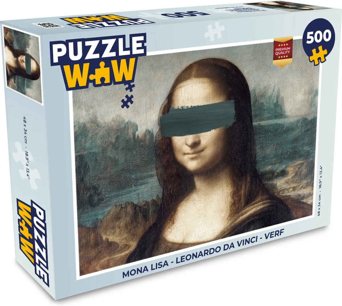 PuzzleWow Mona Lisa Legpuzzel 500 Stuks - Multicolor