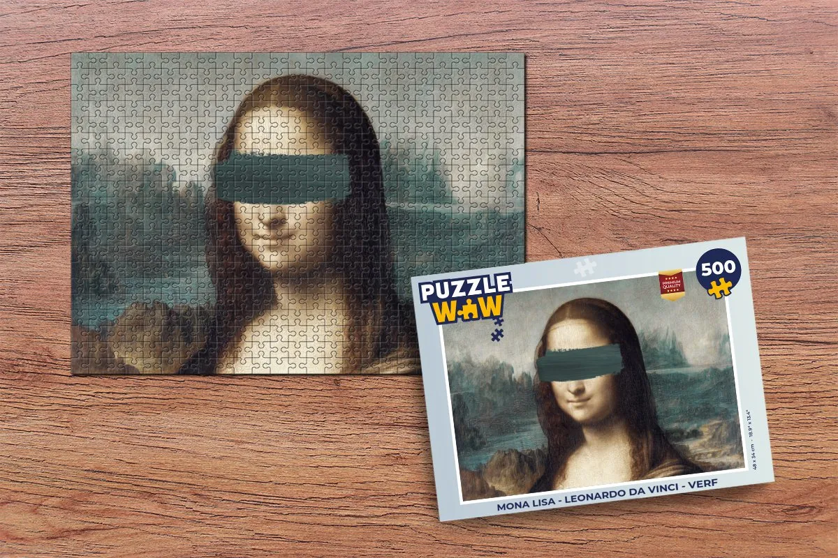 PuzzleWow Mona Lisa Legpuzzel 500 Stuks - Multicolor