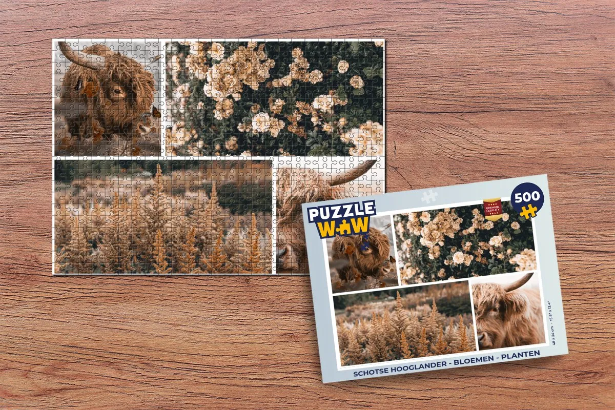 PuzzleWow Schotse Hooglander Legpuzzel 500 Stuks - Multicolor