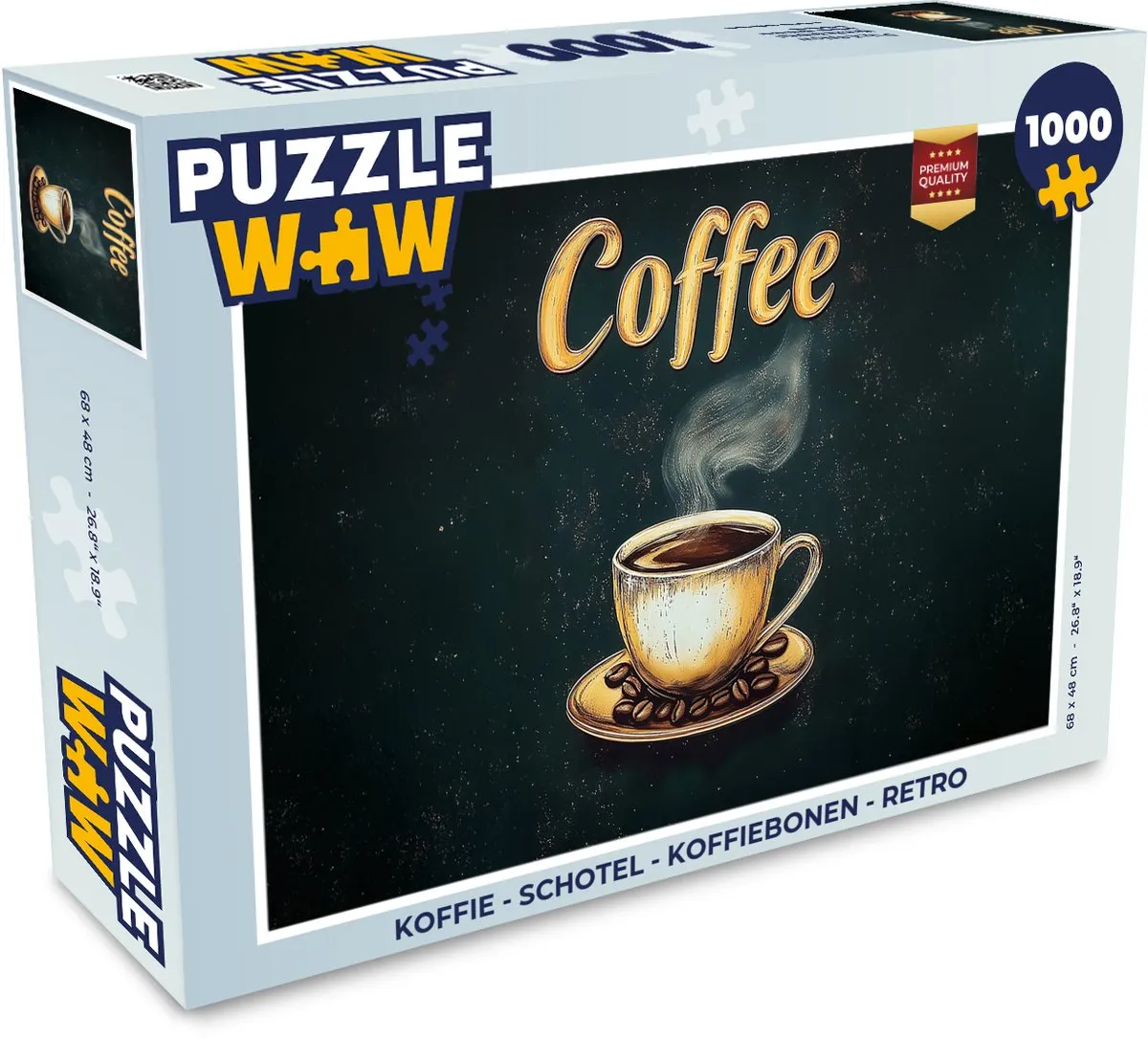 PuzzleWow Retro Koffie Legpuzzel 1000 Stuks - Koffie/Schotel