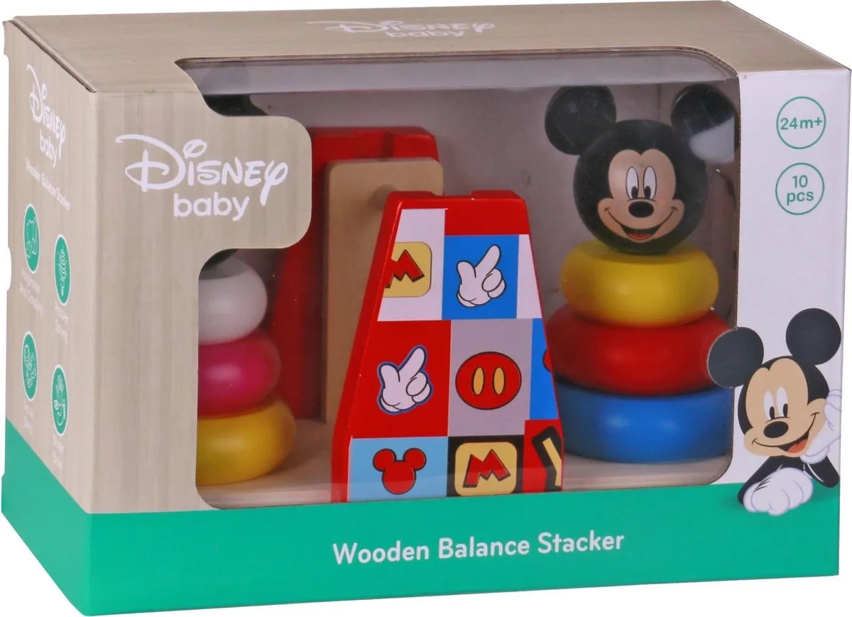 Disney Stapeltoren Weegschaal Mickey & Minnie Mouse 23 Cm Hout