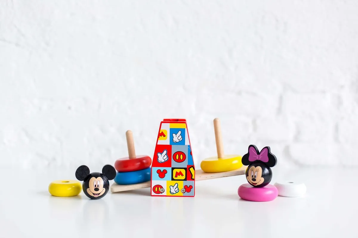 Disney Stapeltoren Weegschaal Mickey & Minnie Mouse 23 Cm Hout