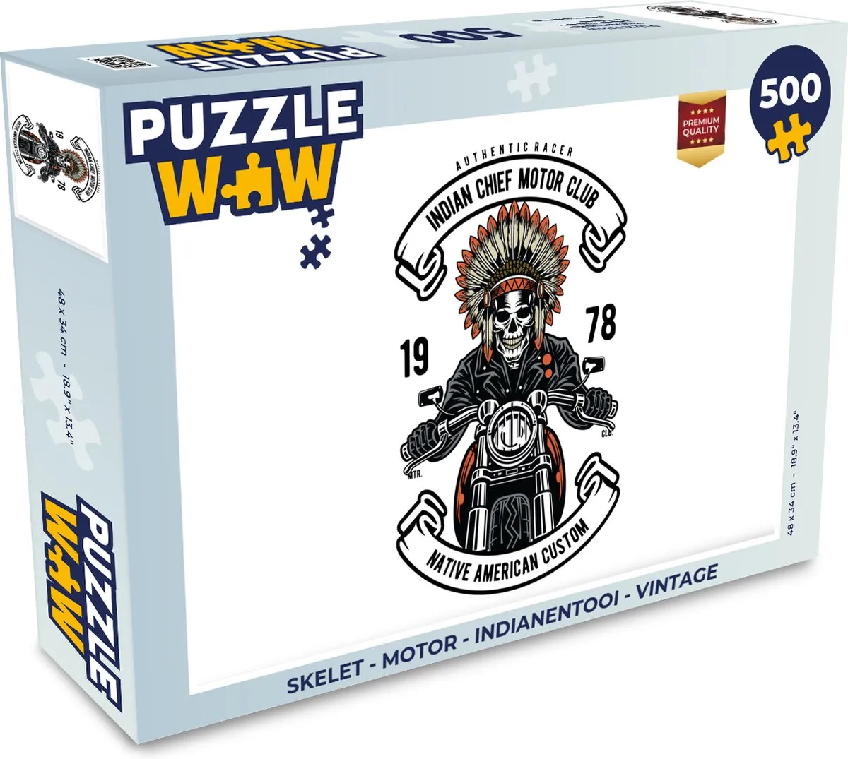 PuzzleWow Skelet Motor Indianentooi Legpuzzel 500 Stuks