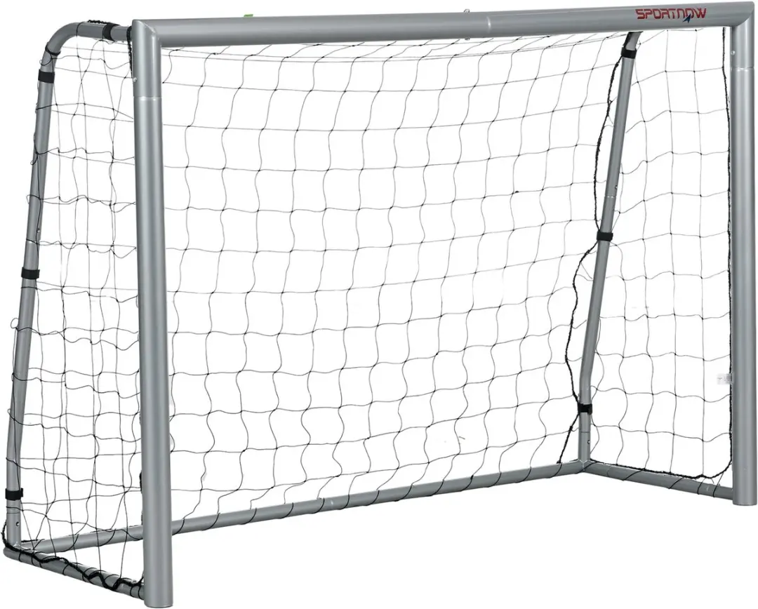 SPORTNOW-Fußballtor-PE, Stahl--240L x 85B x 160H cm-Grau