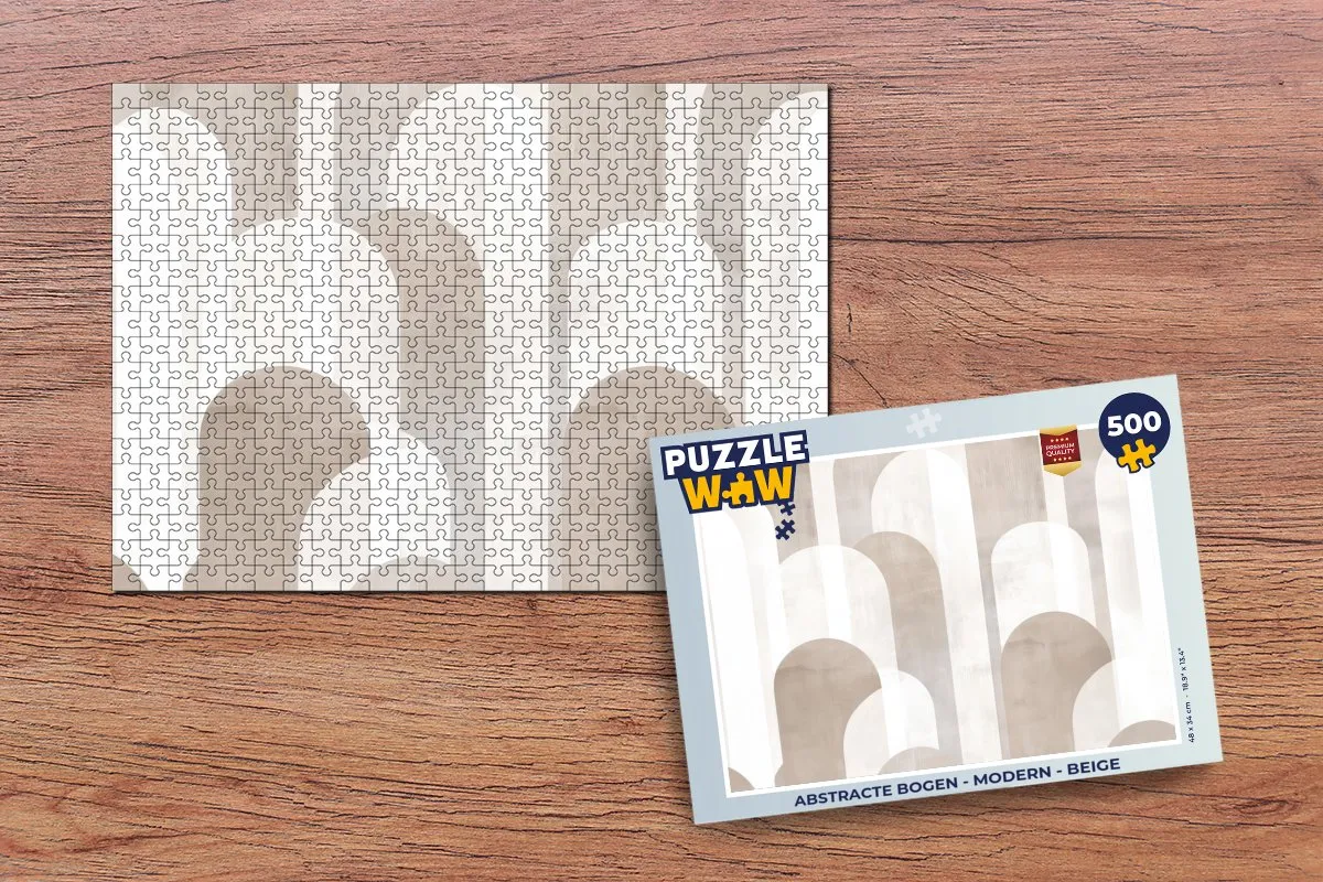 PuzzleWow Abstracte Bogen Legpuzzel 500 Stuks - Beige