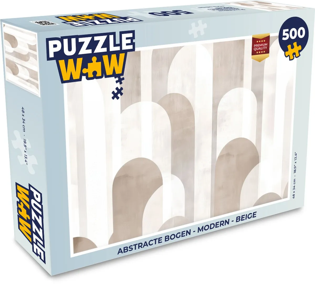 PuzzleWow Abstracte Bogen Legpuzzel 500 Stuks - Beige