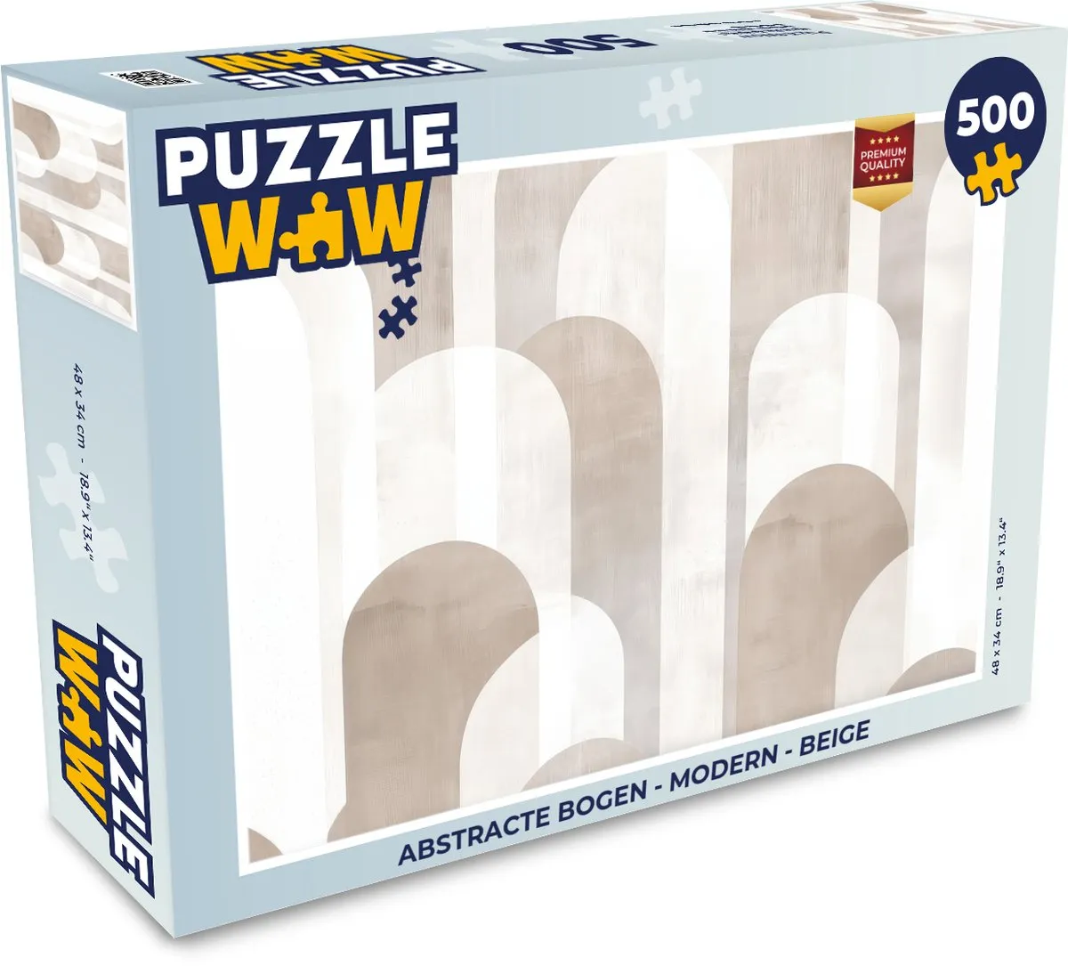 PuzzleWow Abstracte Bogen Legpuzzel 500 Stuks - Beige