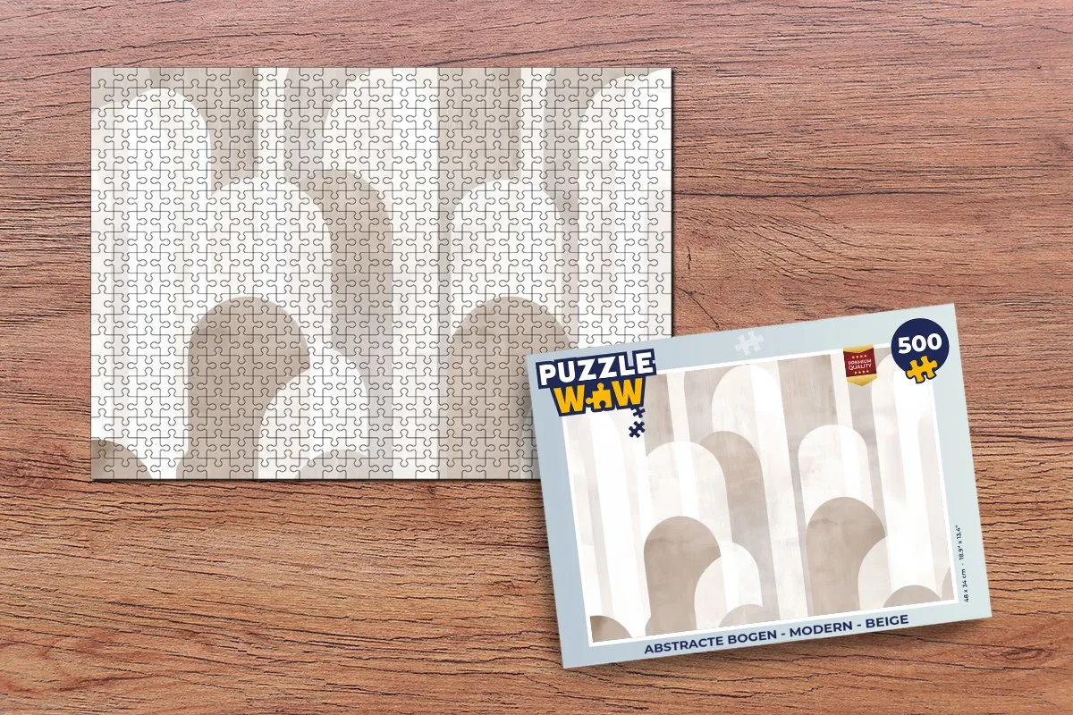PuzzleWow Abstracte Bogen Legpuzzel 500 Stuks - Beige