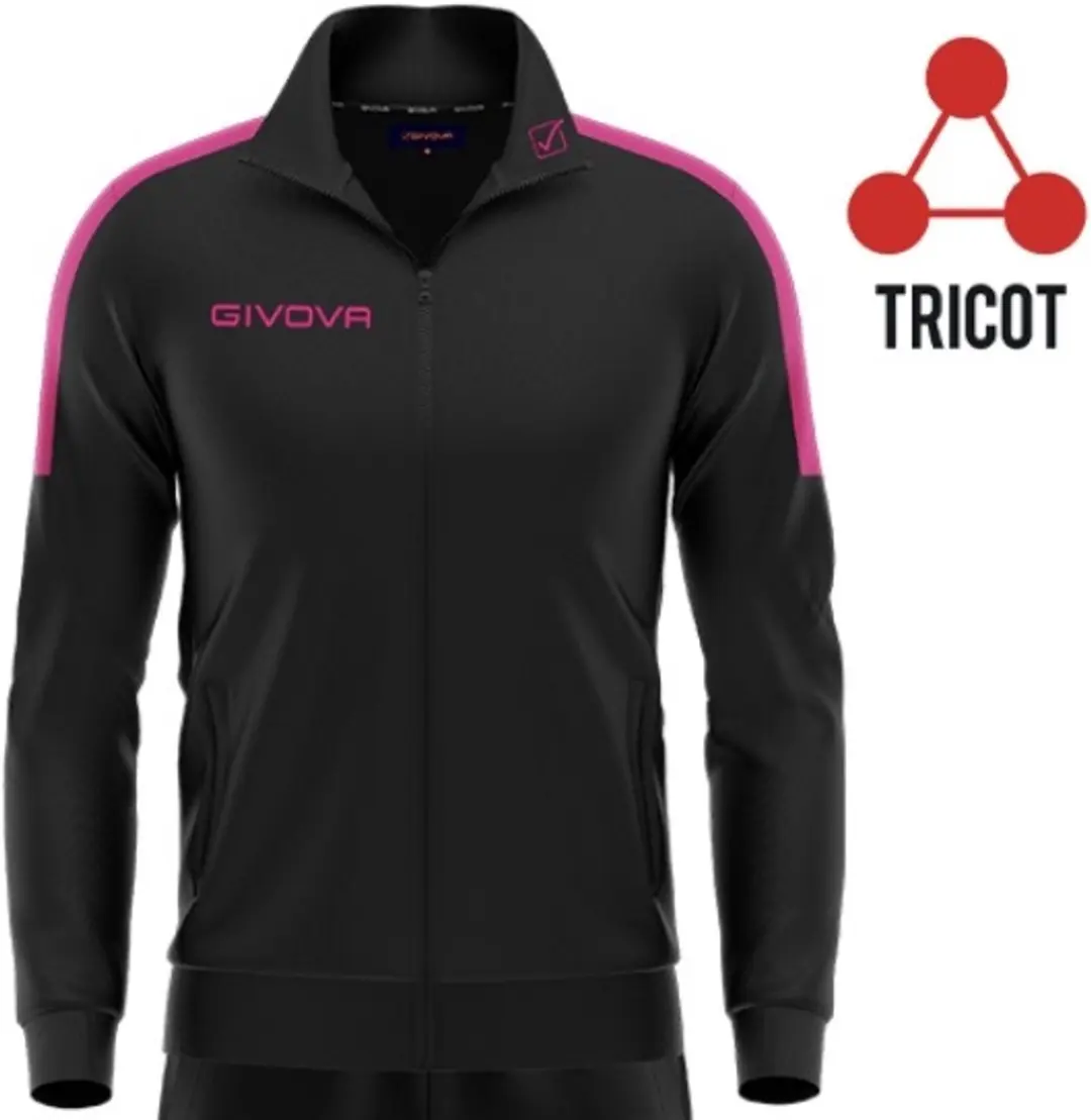 Trainingsjack/Sportief Jack, Zwart/Fluo Roze (fuchsia)GIVOVA, maat 3XL