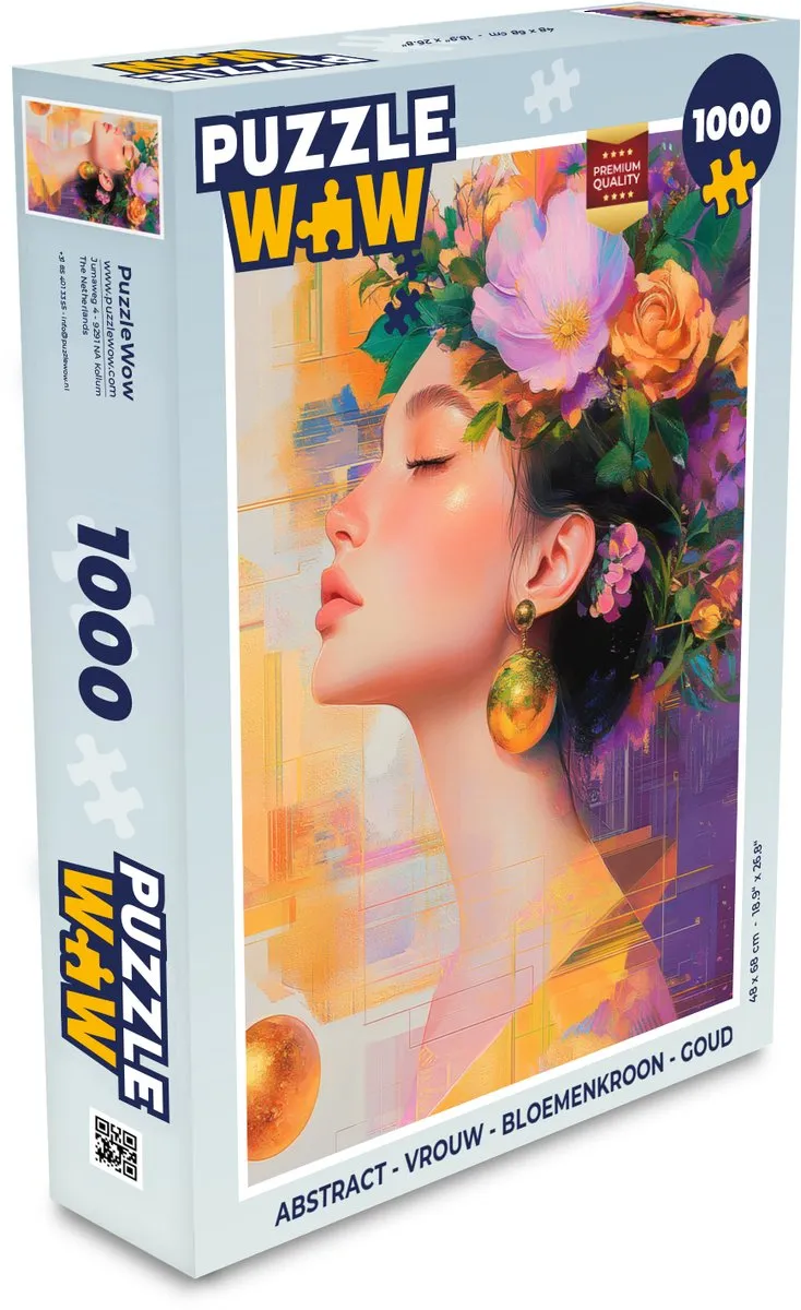 PuzzleWow Abstract Vrouw Bloemenkroon Legpuzzel 1000 Stuks