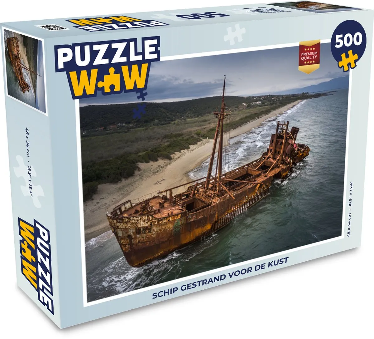 PuzzleWow Legpuzzel Schip gestrand 500 Stuks - Multicolor